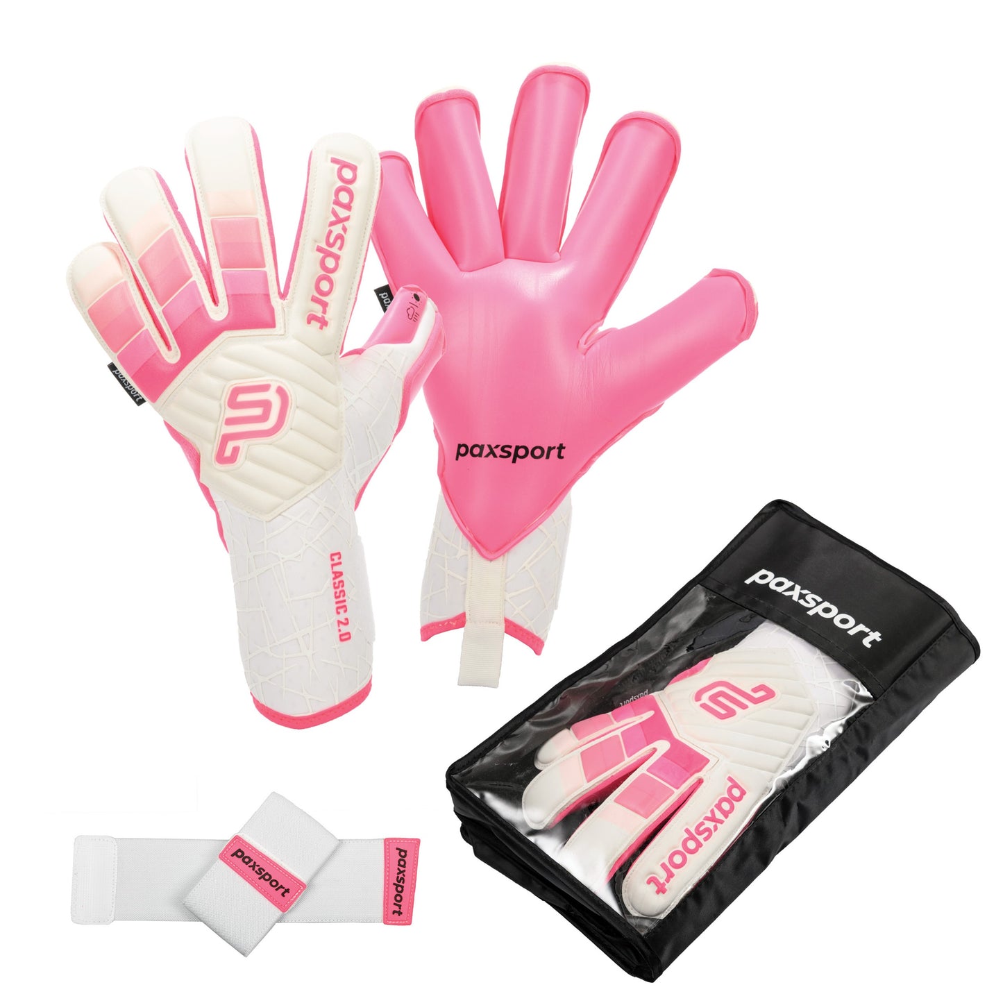 CLASSIC 2.0 | Pink | Adult Goalkeeper Gloves | Roll Finger | Contact Latex