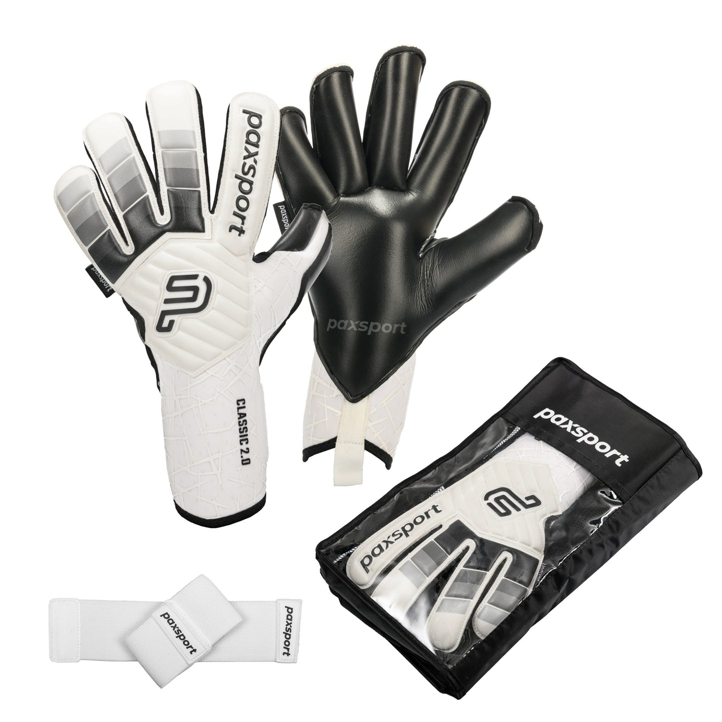 CLASSIC 2.0 | Black | Adult Goalkeeper Gloves | Roll Finger | Contact Latex