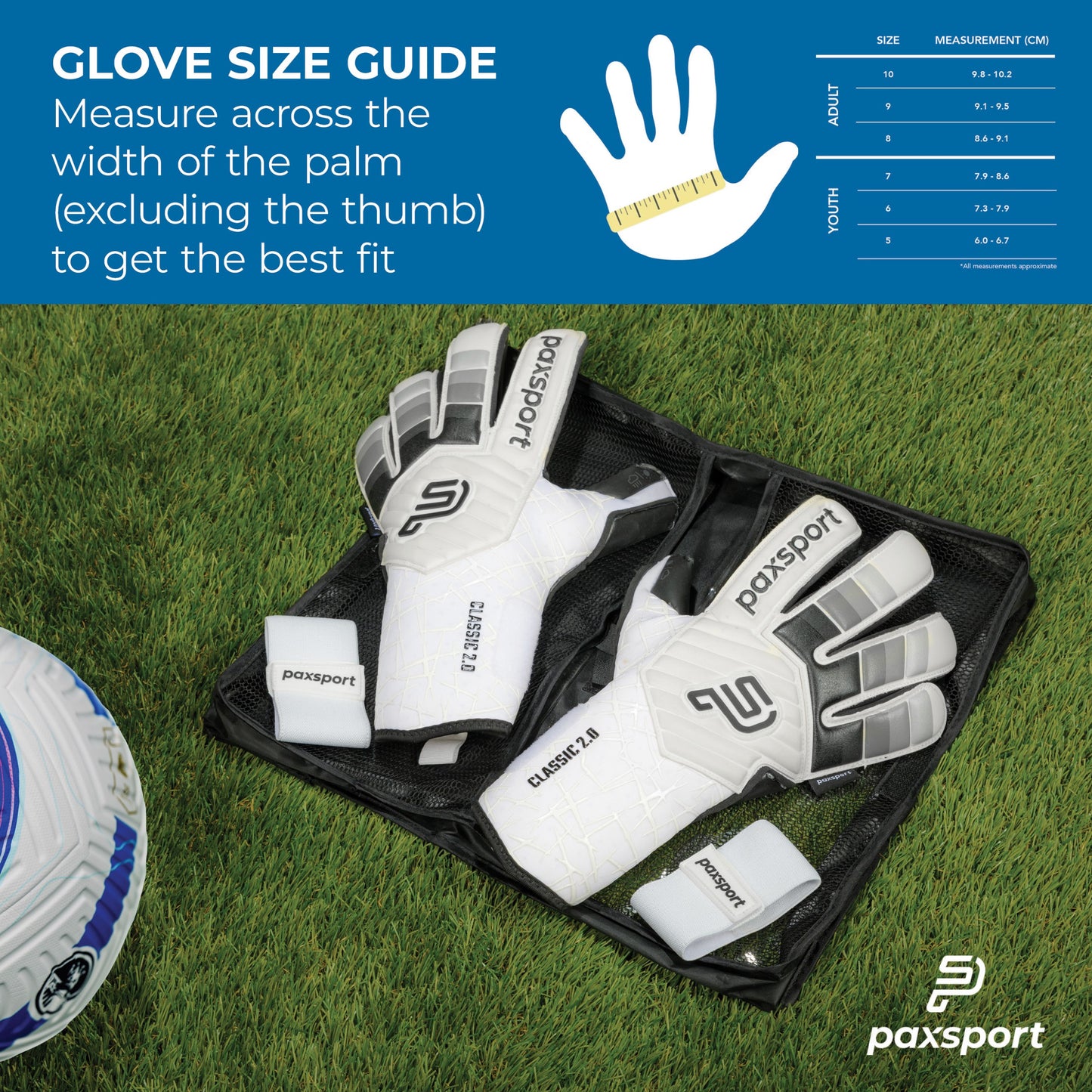 CLASSIC 2.0 | Black | Adult Goalkeeper Gloves | Roll Finger | Contact Latex