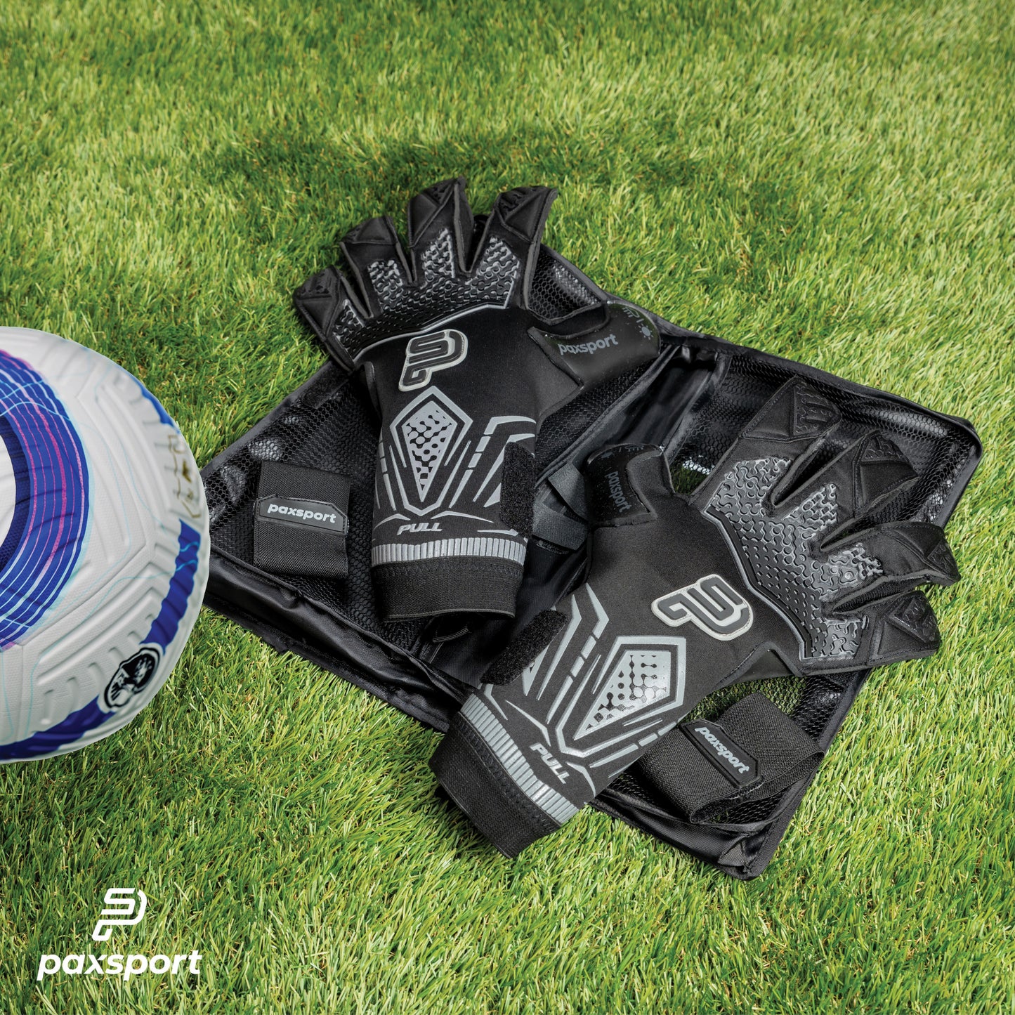 REACT | Black | Adult Goalkeeper Gloves | Hybrid Roll | Contact Grip