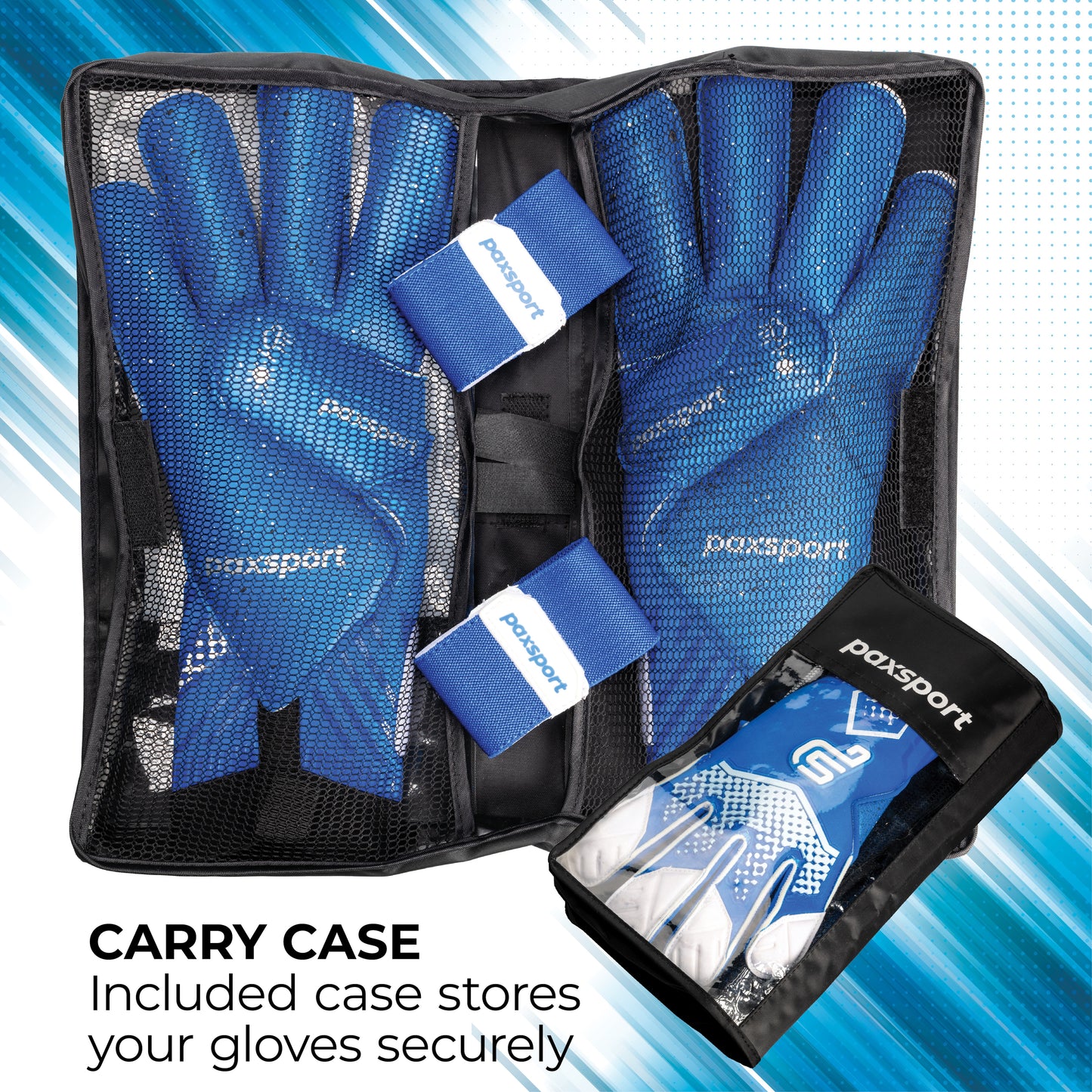 REACT | Blue | Adult Goalkeeper Gloves | Roll Finger | Sporty Grip