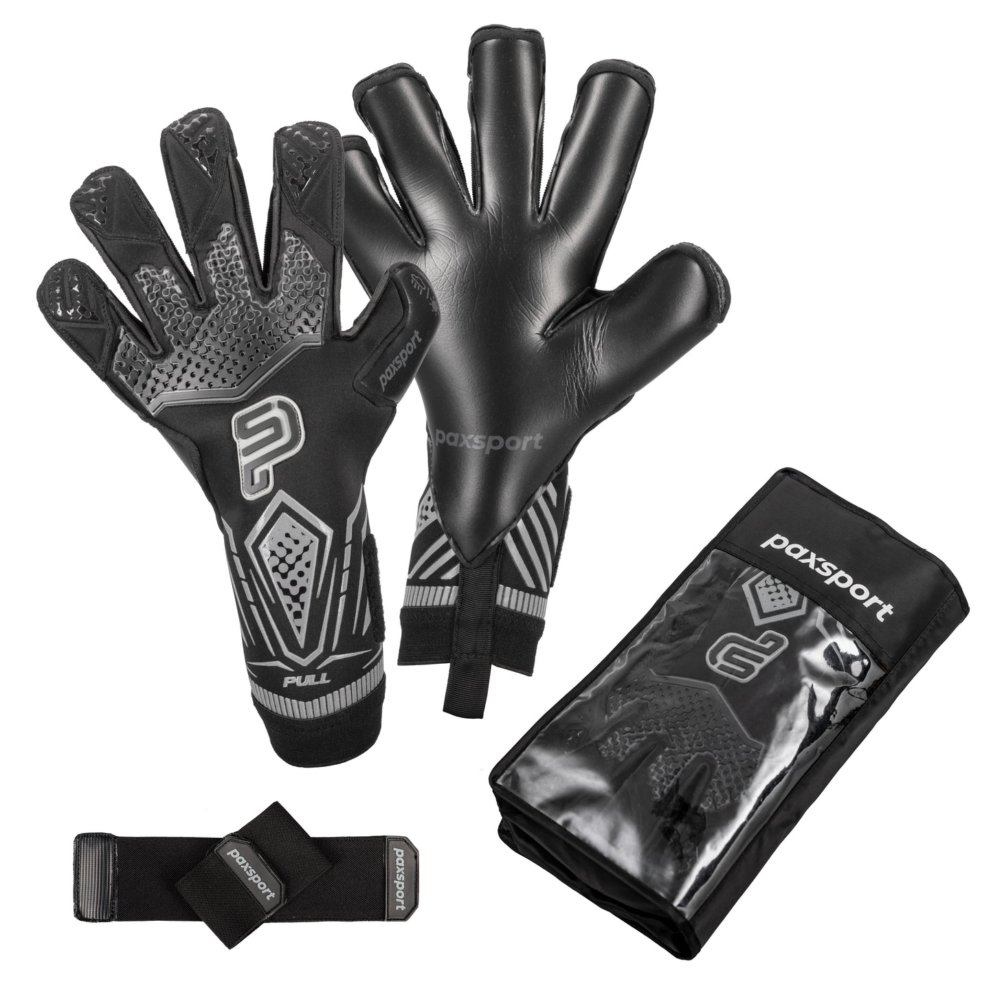 REACT | Black | Adult Goalkeeper Gloves | Hybrid Roll | Contact Grip