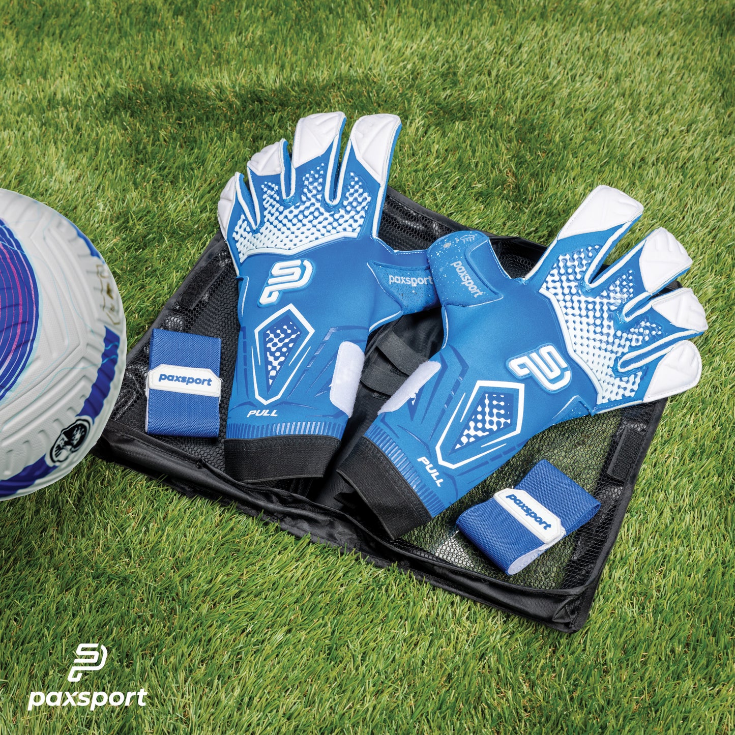REACT | Blue | Youth Goalkeeper Gloves | Roll Finger | Sporty Grip