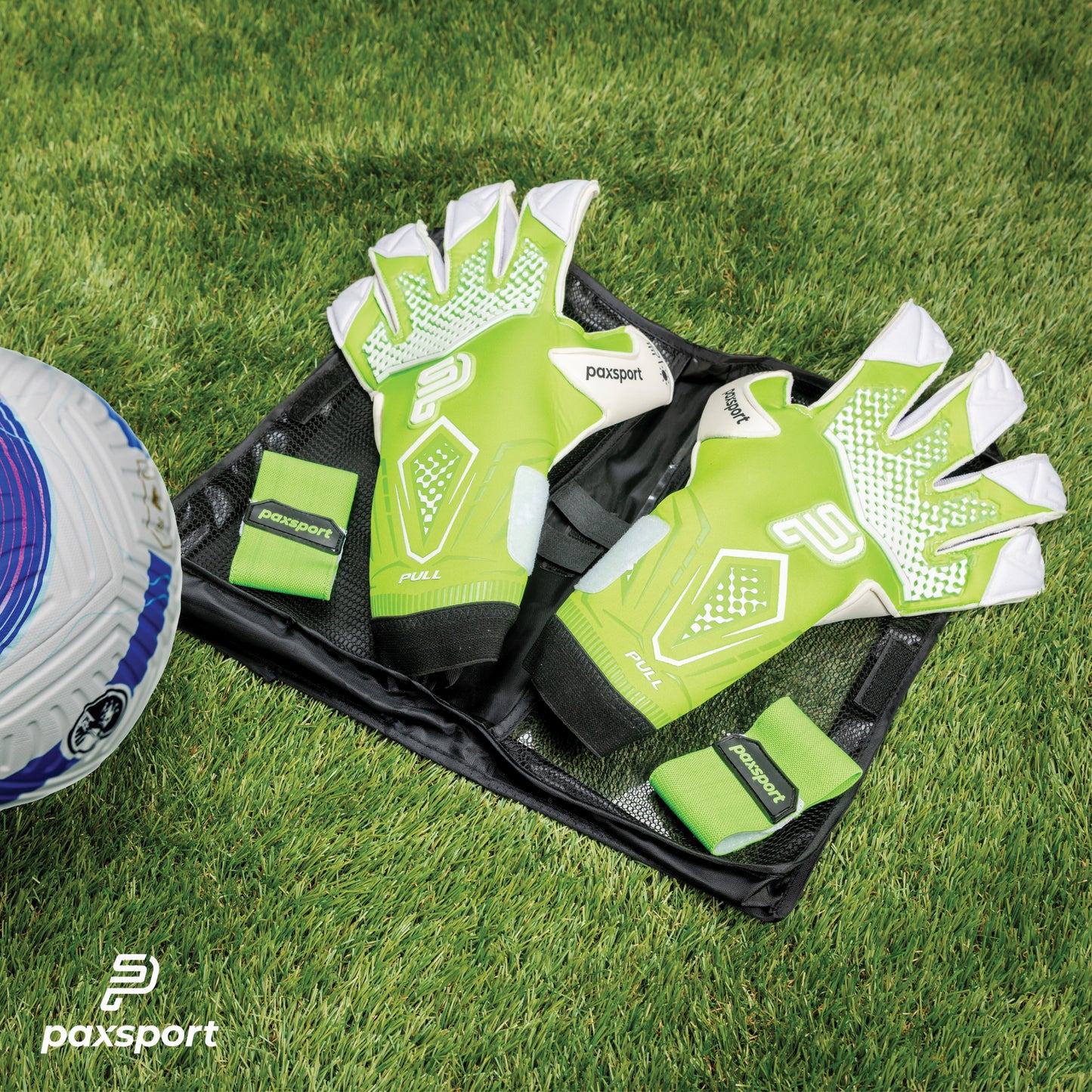 REACT | Green | Youth Goalkeeper Gloves | Hybrid Roll | Giga Grip