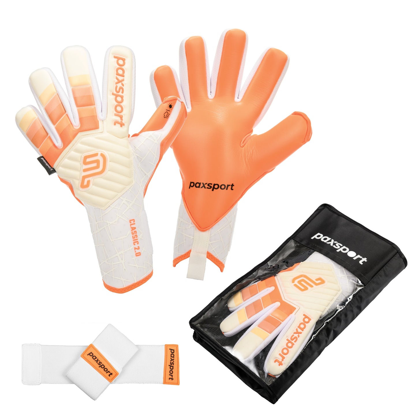 2 x Pairs of CLASSIC 2.0 | Orange | Youth Goalkeeper Gloves | Flat Cut | NB Latex
