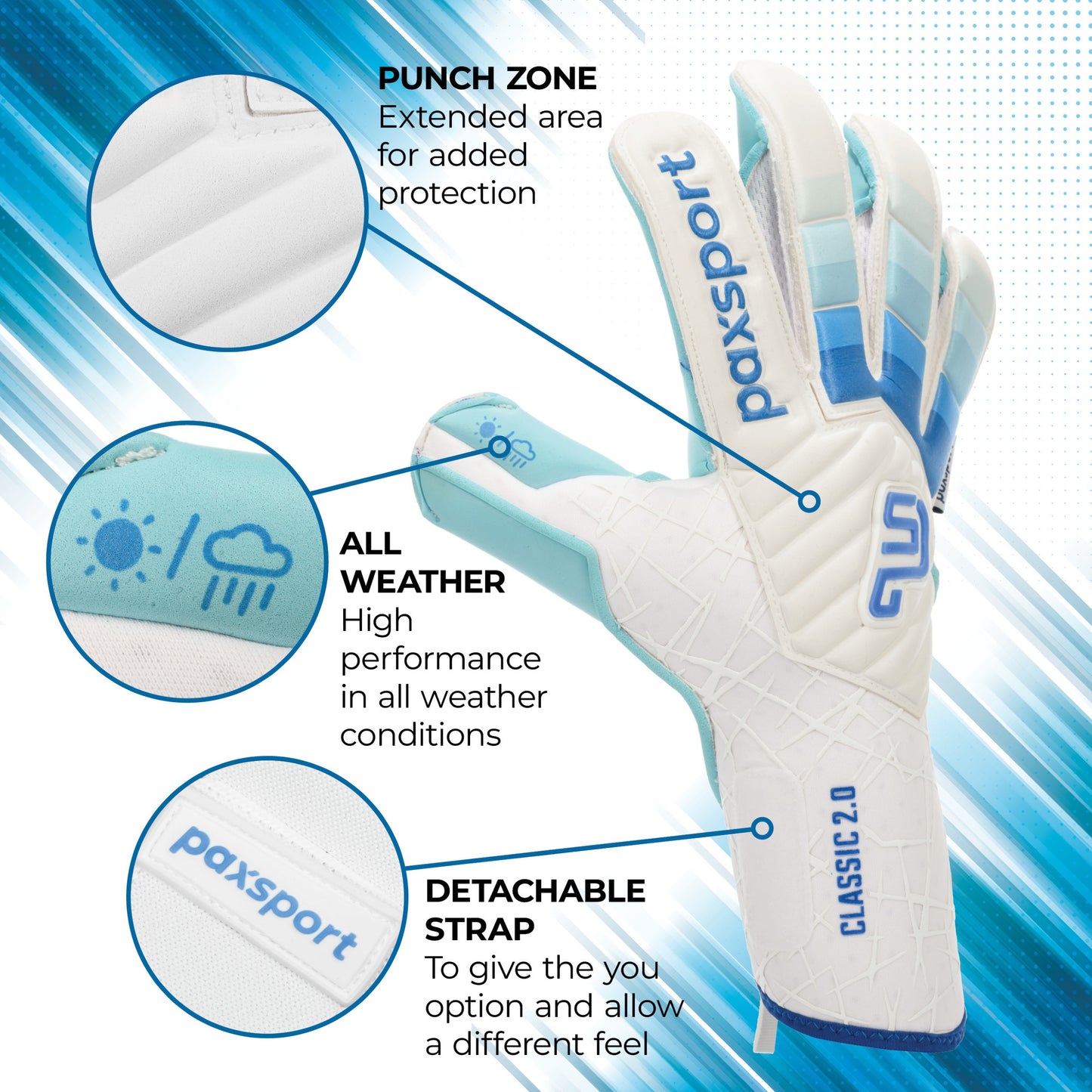 CLASSIC 2.0 | Aqua | Youth Goalkeeper Gloves | Roll Finger | NB Aqua Latex