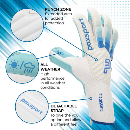 CLASSIC 2.0 | Aqua | Youth Goalkeeper Gloves | Roll Finger | NB Aqua Latex
