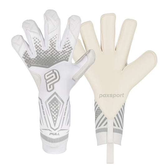 REACT | White | Adult Goalkeeper Gloves | Hybrid Roll | Contact Grip