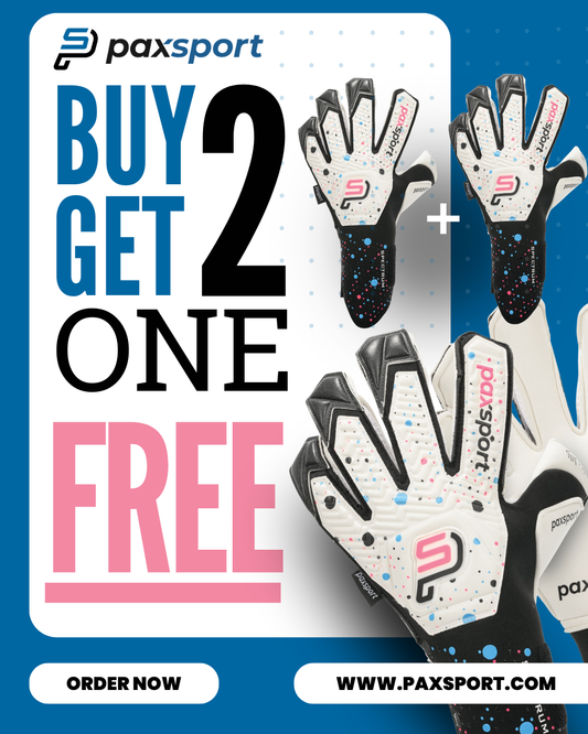 Buy 2 Get 1 FREE (3 Pairs) | Spectrum | White | Youth Goalkeeper Gloves | Hybrid Roll Finger | Sporty Latex